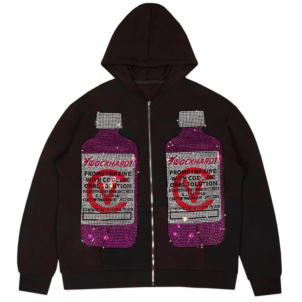 Rhinestone Oversized Print Hoodie XL - UNISEX… Has Pockets!! Like New!!